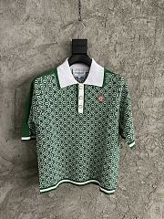 CASABLANCA Monogram Polo Green Shirt - 1