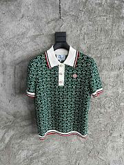 CASABLANCA Monogram Polo Green Shirt - 2