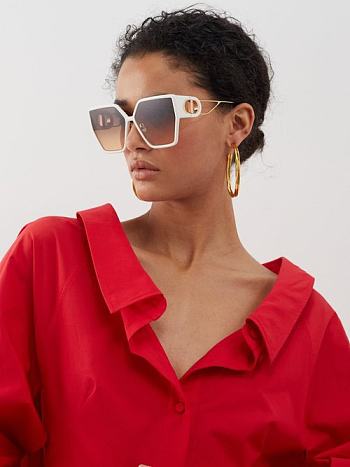 Dior White Big Sunglasses