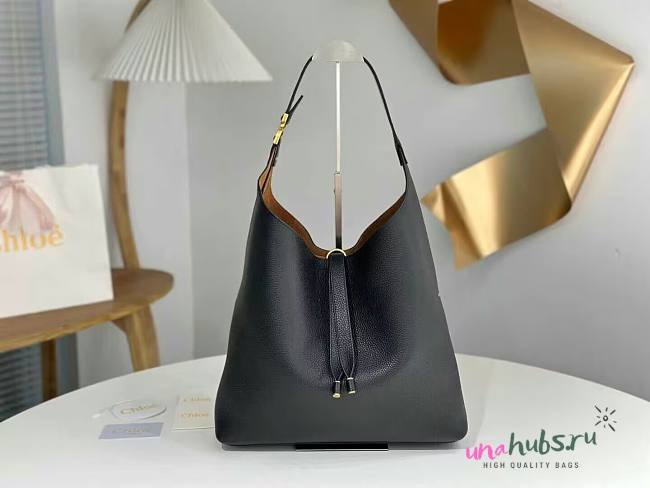 Chloé Marcie Hobo Bag In Grained Leather - 36*29*10cm - 1