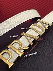 	 Prada Saffiano White Leather 1.5cm - 4