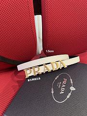 	 Prada Saffiano White Leather 1.5cm - 3