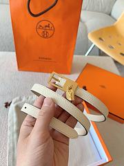 	 Hermes Women 1.5cm White Saffiano Leather - 1