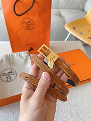 	 Hermes Women 1.5cm Brown Saffiano Leather - 1