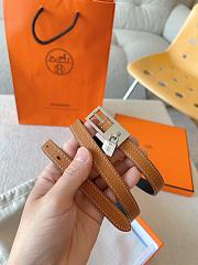 	 Hermes Women 1.5cm Brown Saffiano Leather - 2