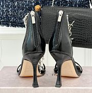 Jimmy Choo Black Vintage Metallic Leather Sandals 10cm - 5