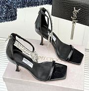 Jimmy Choo Black Vintage Metallic Leather Sandals 10cm - 3