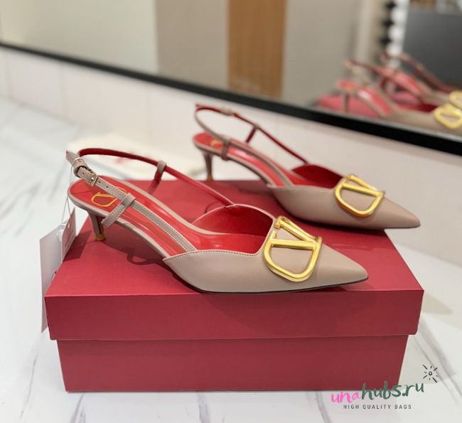 Valentino VLOGO SIGNATURE CALFSKIN SLINGBACK PUMP 40MM  - 1