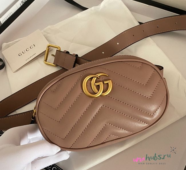 	 Gucci marmont mini belt bag in nude - 18x11x5cm - 1