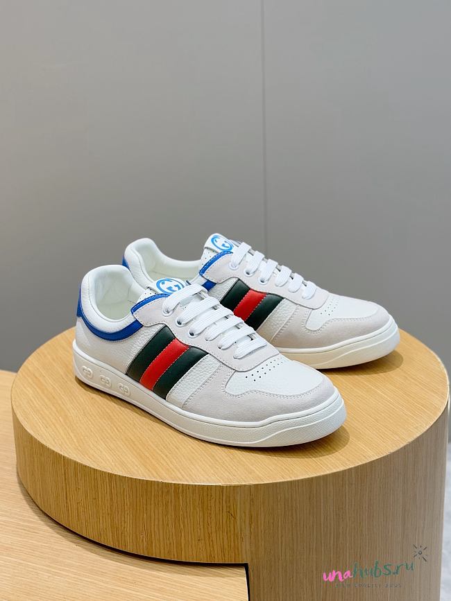 Gucci White Web Sneakers - 1