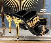 Versace Baroque 95mm Printed Mules In Black - 4