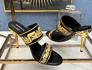 Versace Baroque 95mm Printed Mules In Black - 3