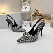 Versace Medusa 95 embellished slingback pumps in black  - 5