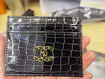 Chanel Black Crocodile Card Holder