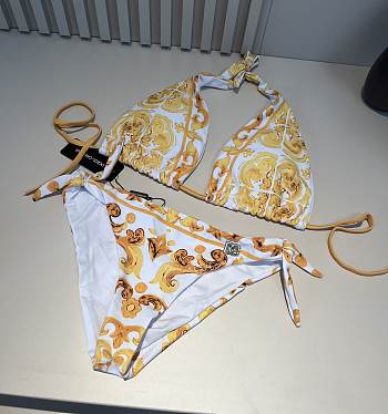 Dolce & Gabbana Majolica-print padded triangle bikini in Print