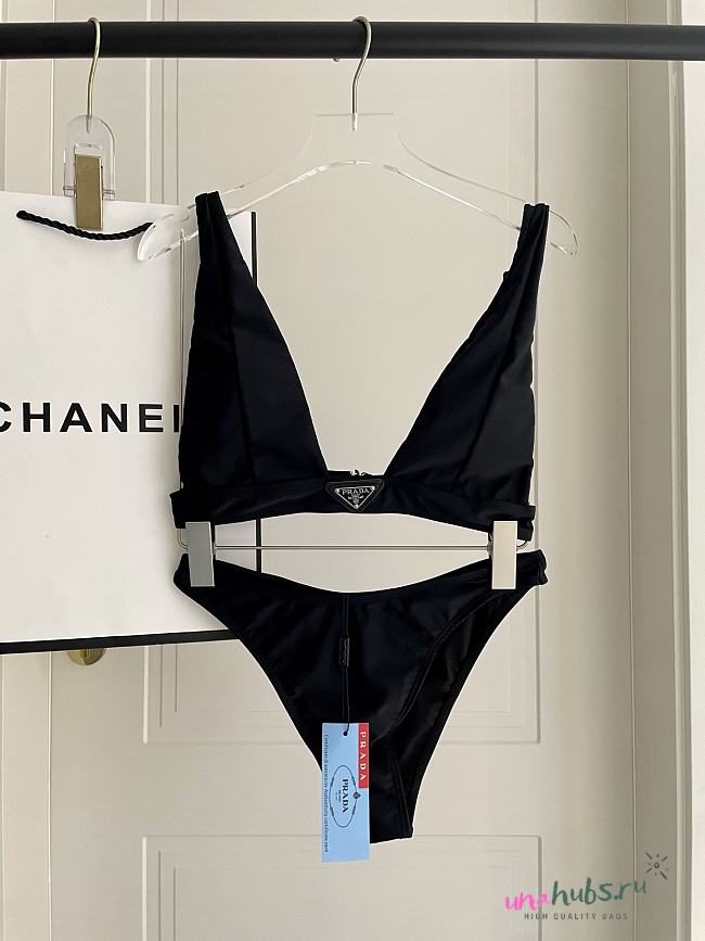 Prada Black V Neck Bikini  - 1