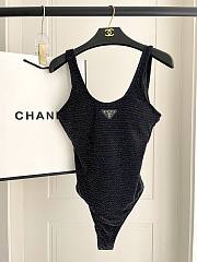 Prada triangle-logo rhinestone-embellished Swimsuit - 5
