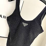 Prada triangle-logo rhinestone-embellished Swimsuit - 4