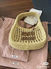 Miu Miu Beige Wander Woven Farbic Hobo Bag  20x17x6cm - 5