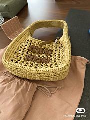 Miu Miu Beige Wander Woven Farbic Hobo Bag  20x17x6cm - 2