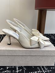 	 Jimmy Choo Staz 70 Leather Slingback Pumps White - 1