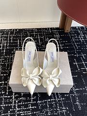 	 Jimmy Choo Staz 70 Leather Slingback Pumps White - 6