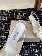 	 Jimmy Choo Staz 70 Leather Slingback Pumps White - 5
