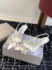 	 Jimmy Choo Staz 70 Leather Slingback Pumps White - 4