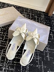 	 Jimmy Choo Staz 70 Leather Slingback Pumps White - 3