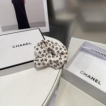 Chanel White CC logo Scrunchies