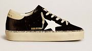 Golden Goose Hi Star in black velvet with white leather star and suede heel tab - 5