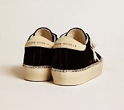Golden Goose Hi Star in black velvet with white leather star and suede heel tab - 4