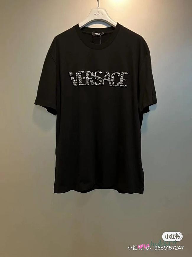 Versace Cotton T Shirt With Crocodile Print - 1