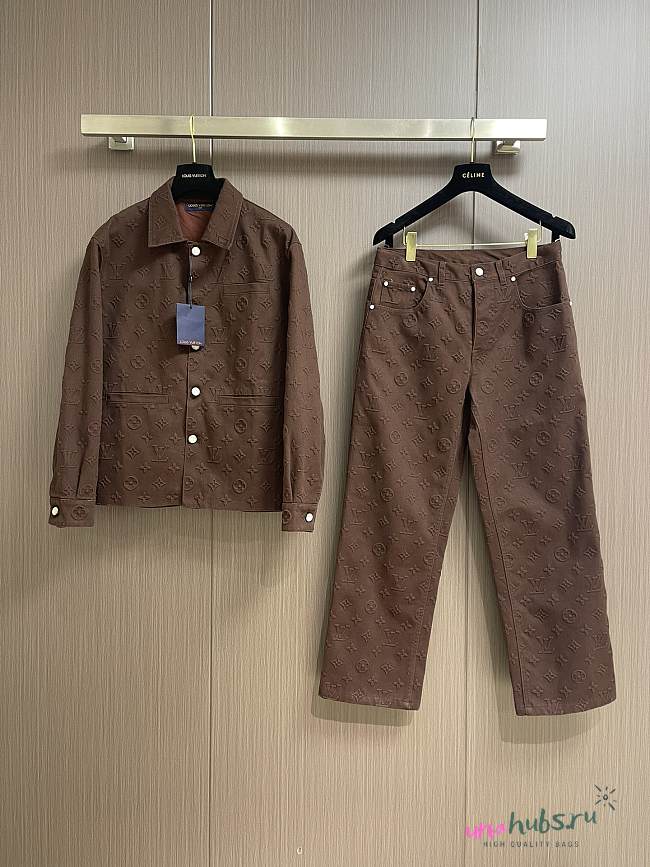 Louis Vuitton Brown Monogram Denim Set - 1
