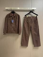 Louis Vuitton Brown Monogram Denim Set - 1
