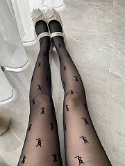 YSL Logo Black Tights - 4