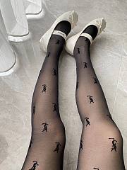 YSL Logo Black Tights - 2