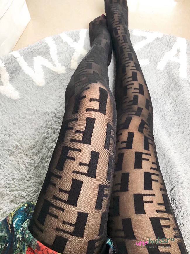 Fendi Black FF Logo Tights - 1