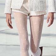 Chanel Black/White CC Logo Tights - 1