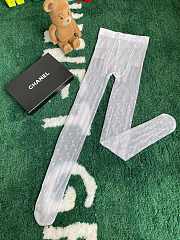 Chanel Black/White CC Logo Tights - 4