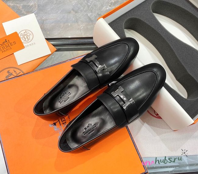 Hermes Black Loafer  - 1