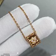 Van Cleef & Arpels Diamond Perlee Clovers Pendant With Chain Necklace - 3