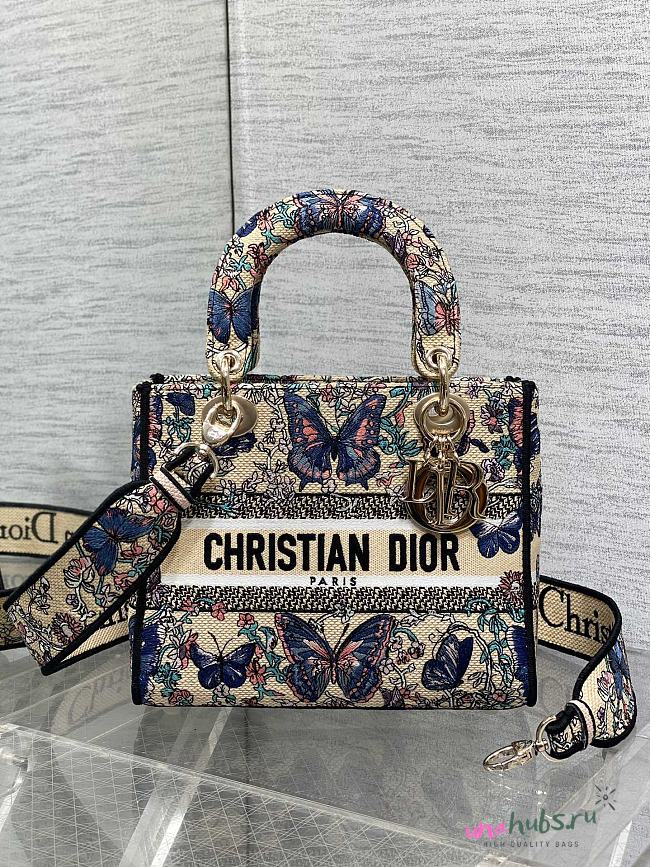 Dior Medium Lady D-Lite Bag Multicolor Embroidery - 1
