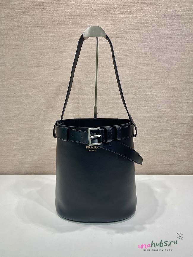 Prada Buckle leather bucket bag with belt 26.5x29x18cm - 1