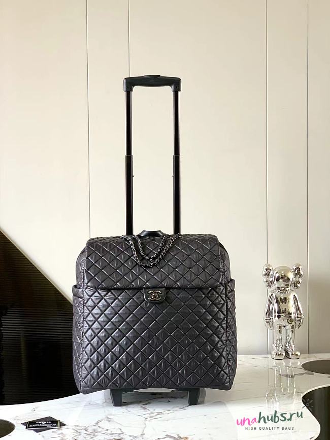 CHANEL Flap Black Quilted Trolley  40x45x23cm - 1