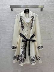 ZIMMERMANN Floral Embroidered Belted Long Sleeve Linen Shirtdress In Printed - 1
