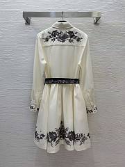 ZIMMERMANN Floral Embroidered Belted Long Sleeve Linen Shirtdress In Printed - 6