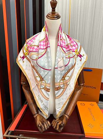 	 Louis Vuitton Ultimate Monogram Square White Scarf - 90*90cm