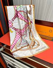 	 Louis Vuitton Ultimate Monogram Square White Scarf - 90*90cm - 5