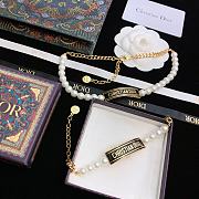 Dior Pearl Chain Necklace and Bracelet - 3